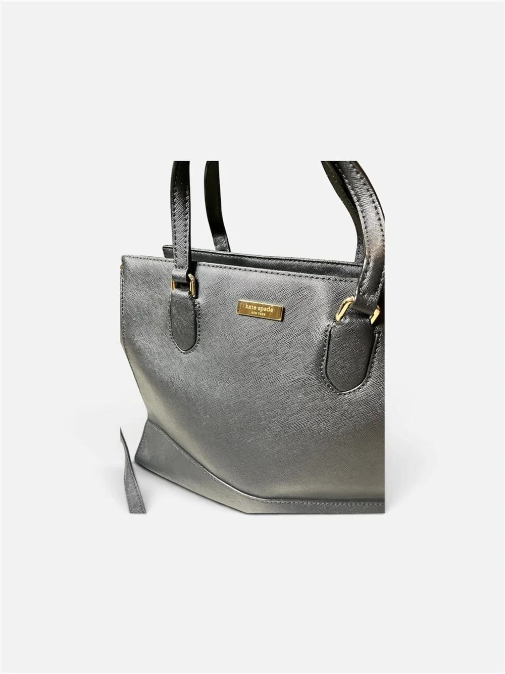 kate spade black leather satchel with detachable crossbody strap
